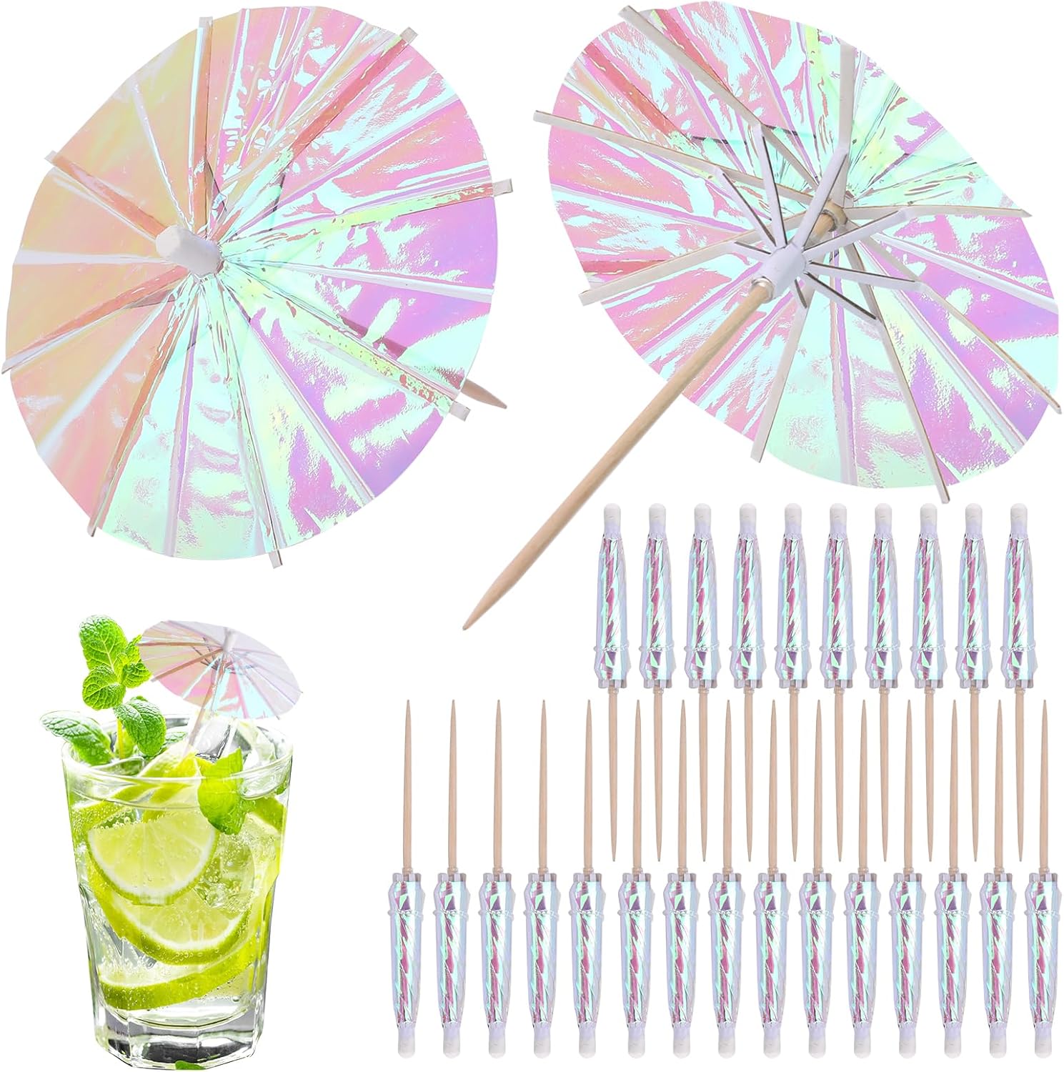 Summer Vibes! Colorful Drink Umbrellas Set
