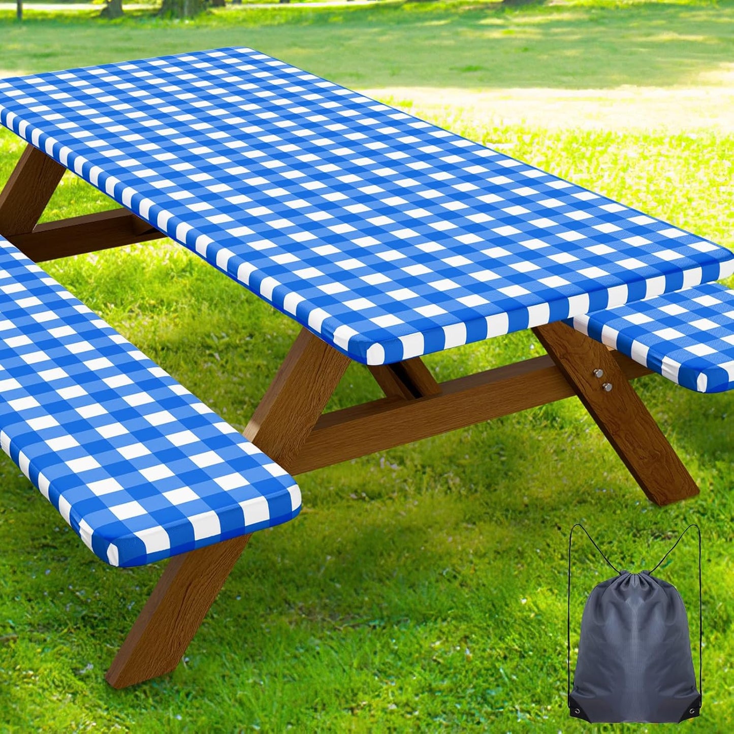 Smiry Picnic Table Cover with Bench Covers for Outdoor Use
