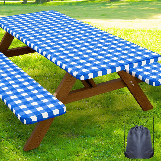 Smiry Picnic Table Cover with Bench Covers for Outdoor Use