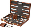 Backgammon Travel Set with Strategy Guide - Compact Classic Case