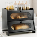 Bread Box for Kitchen Countertop Double Layer Large Capacity - Bamboo