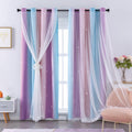 XiDi Kids Curtains 84 in Long Rainbow Blackout Curtains - Magical