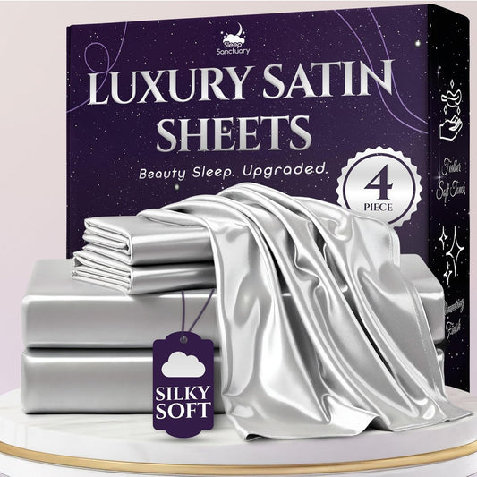 Satin Sheets King Size Luxury Silky Bed Set for Ultimate Comfort