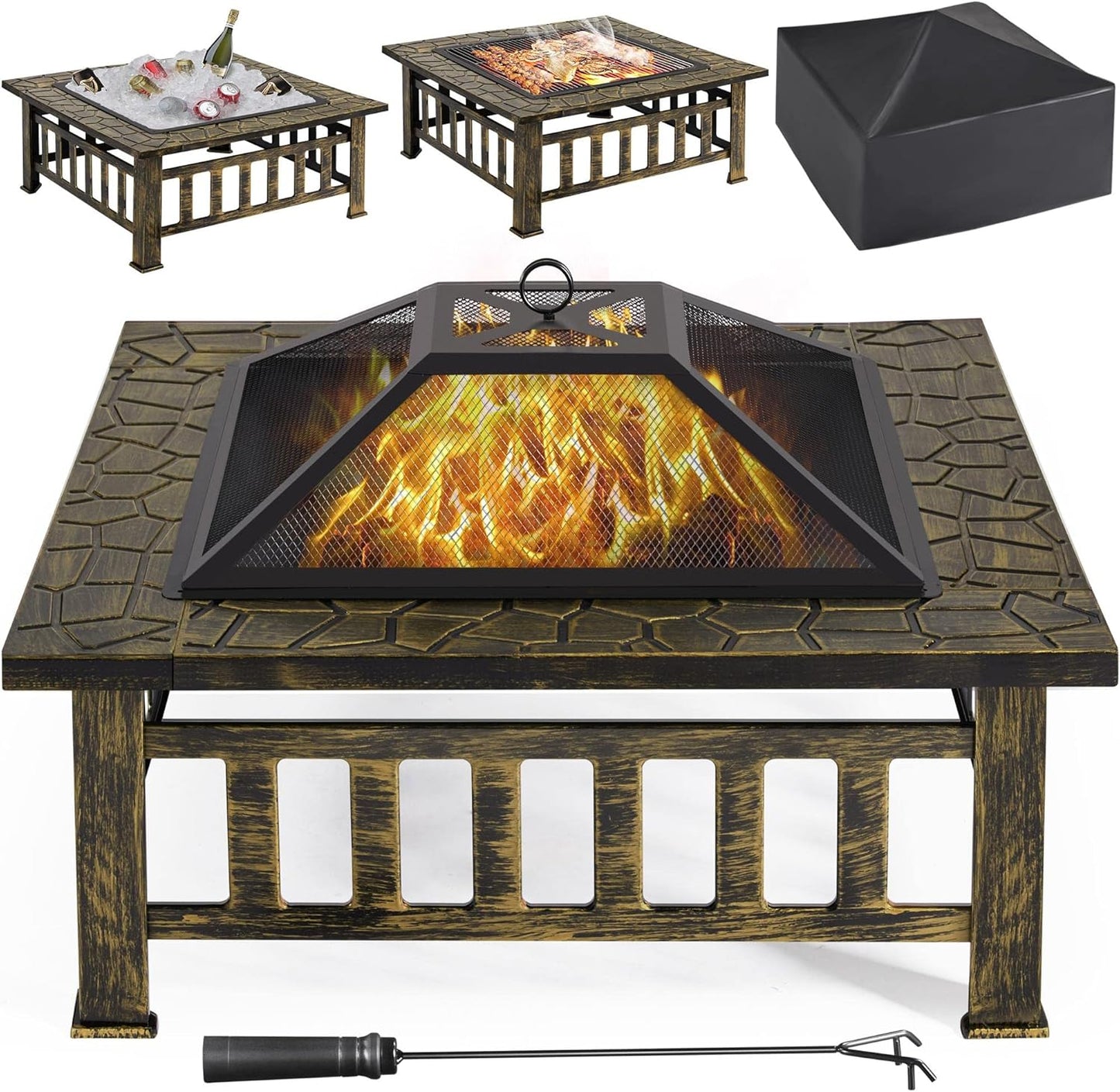 Yaheetech Fire Pit Outdoor Fire Pits for Cozy Gatherings