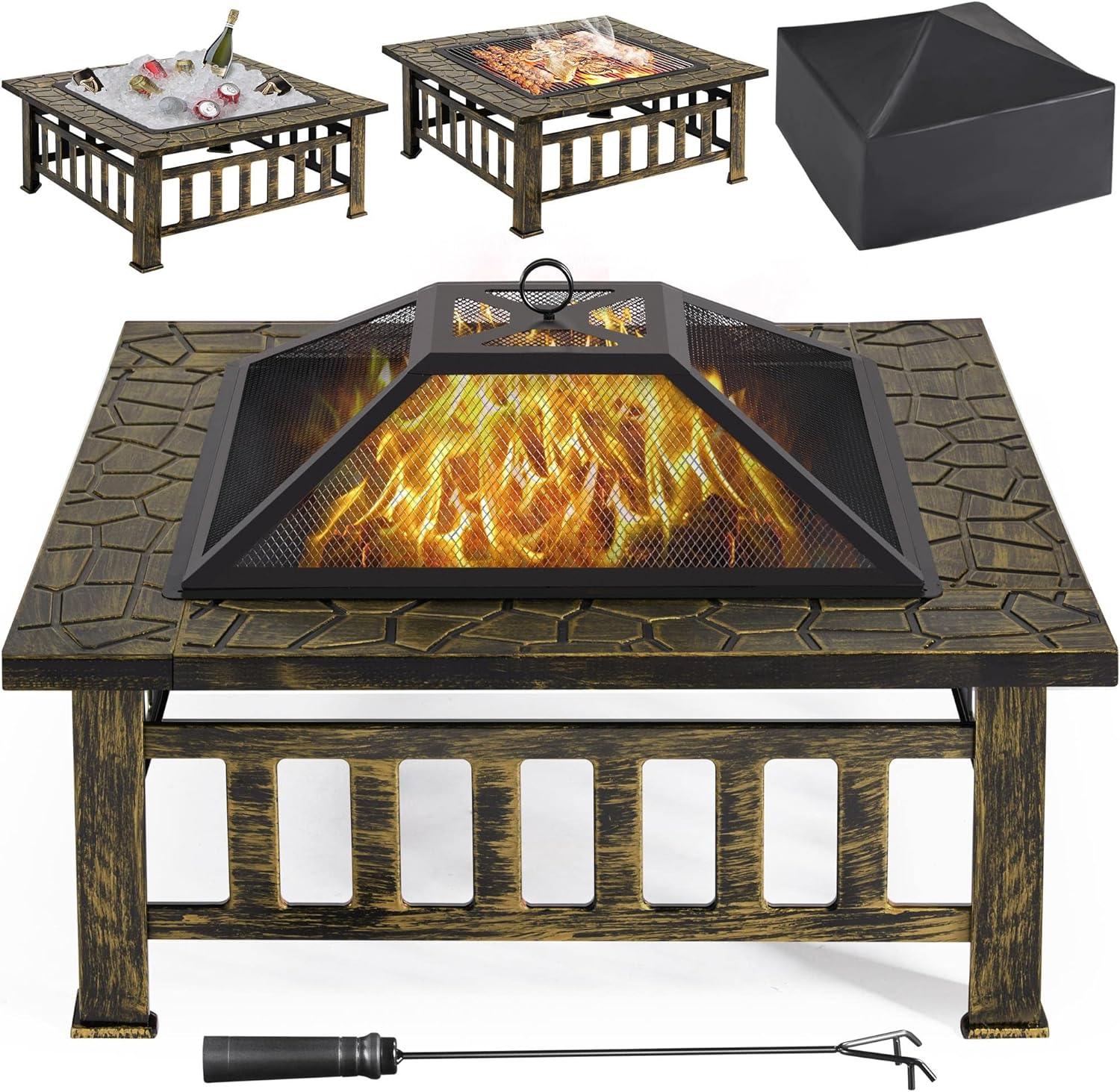 Yaheetech Fire Pit Outdoor Fire Pits for Cozy Gatherings