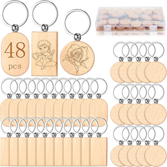 Fumete Wooden Keychain Blanks for Creative DIY Gift Crafts