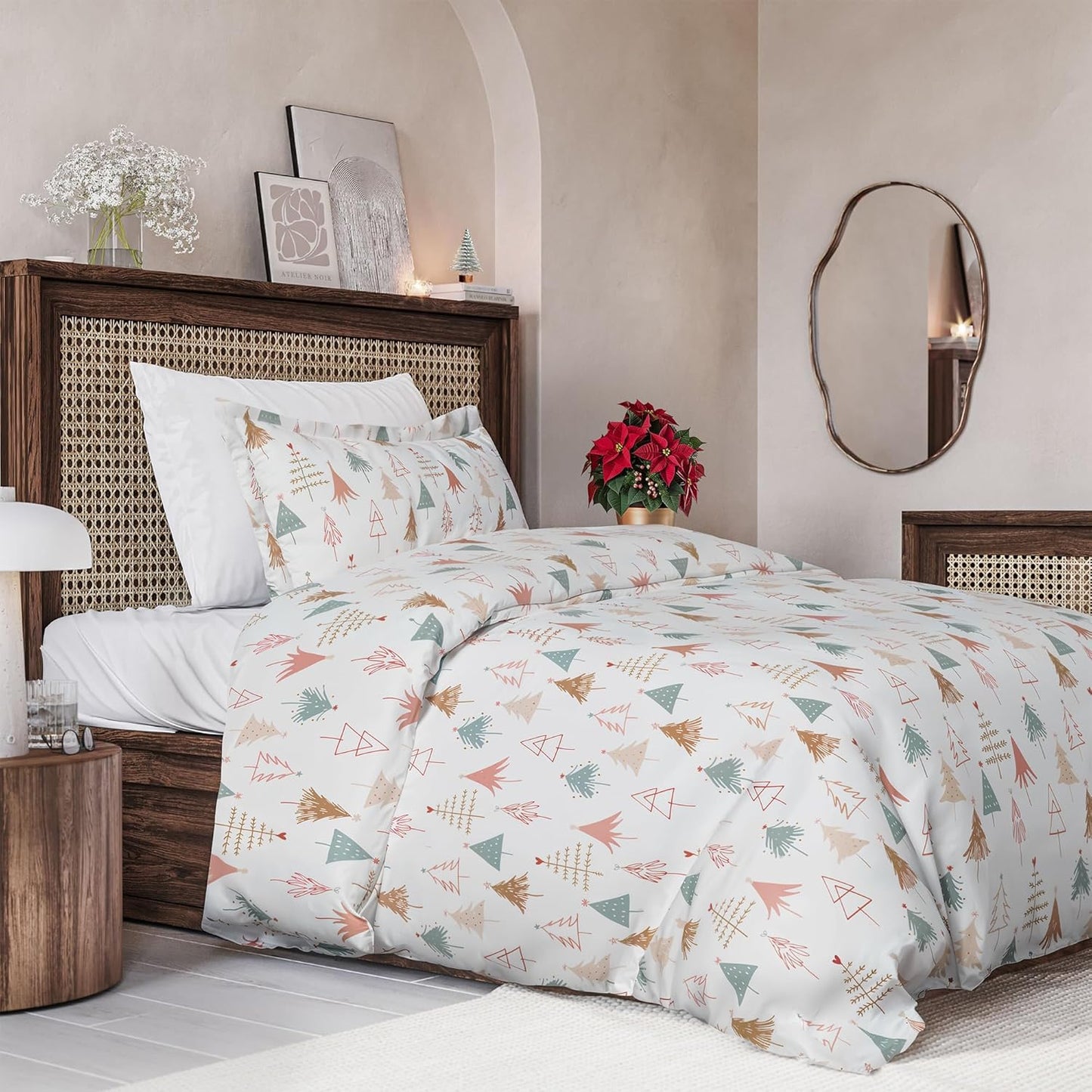 Christmas Duvet Cover Twin Size Set - Soft Holiday Bedding
