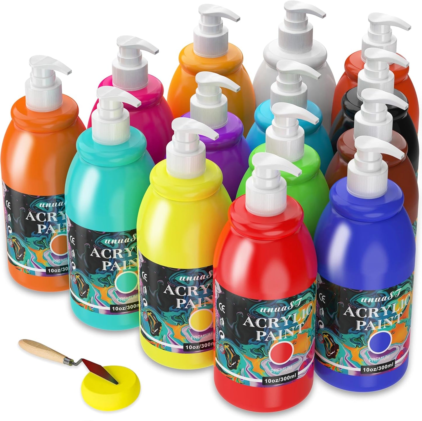 Acrylic Paint Sets for Adults with 14 Rich Colors and Pump