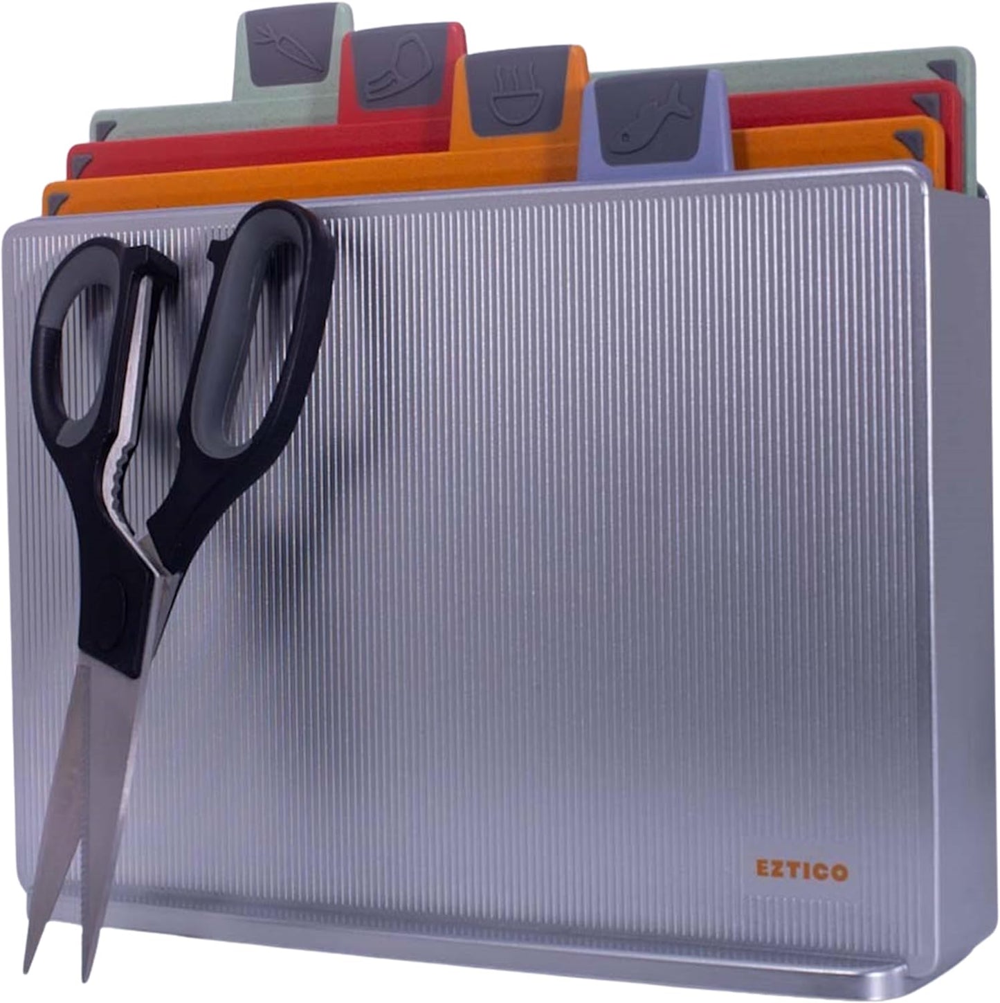 4-Piece Non-Toxic Cutting Board Set with Holder for Kitchen