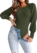 Long Puff Sleeve Sweaters for Women Bodysuit - Cozy Fall Knit Clothing