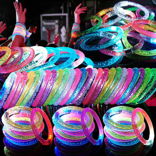 120 Pack LED Light Up Bracelets for Glow in the Dark Fun