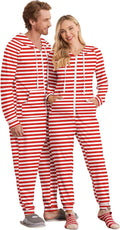 Ekouaer Christmas Onesie for Couples with Zipper and Pockets