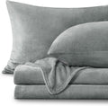 BEDELITE Flannel Sheets Queen Size Grey - Super Soft Plush Fleece