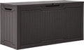 80 Gallon Outdoor Storage Box Dark Brown - Water Resistant Deck Box
