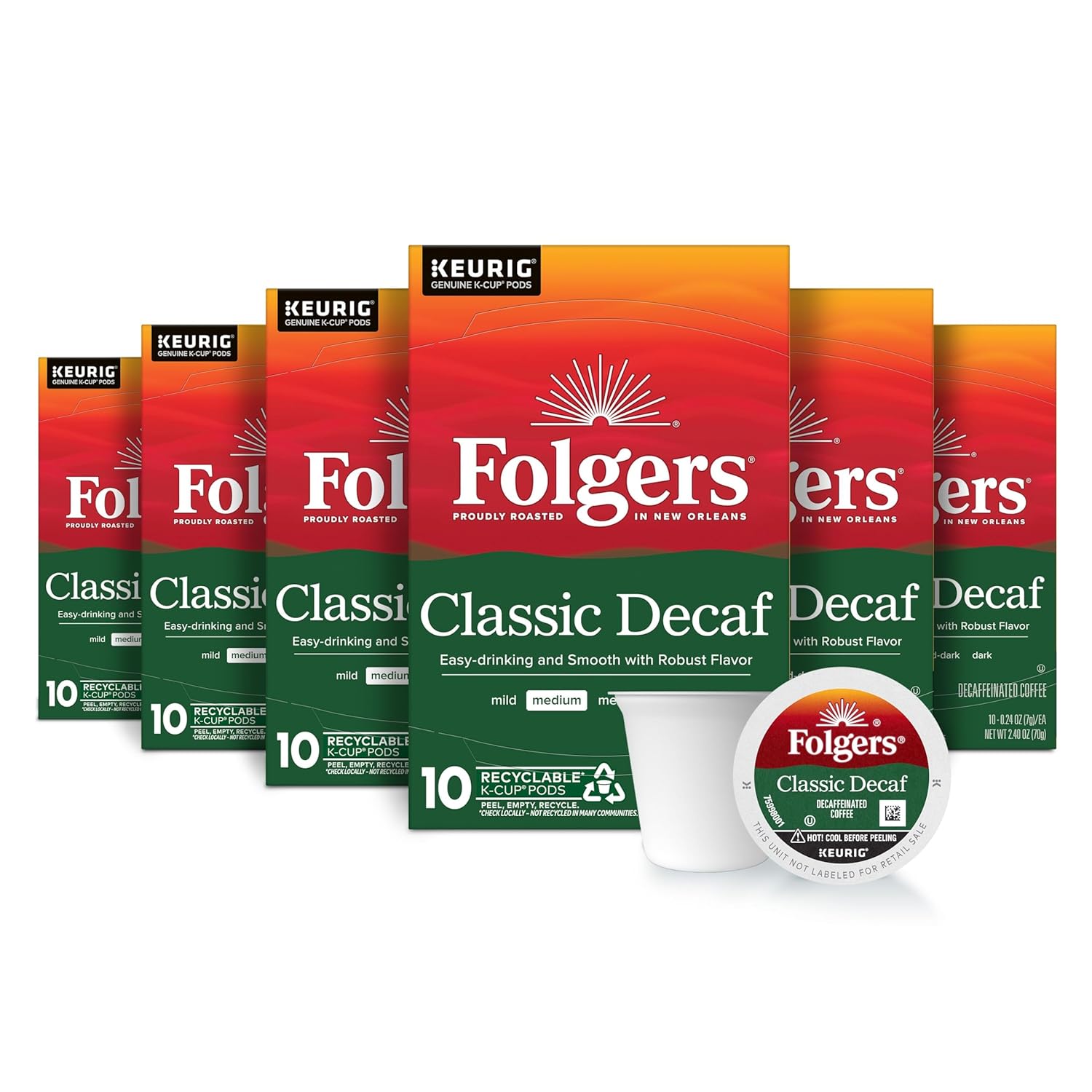 Folgers Classic Decaf Coffee K-Cup Pods for Perfect Brews