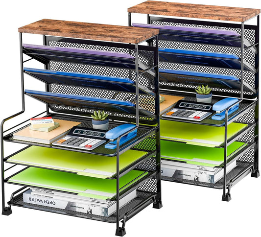 8 Tier Desk File Organizer for Efficient Office Organization