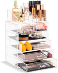 Acrylic Makeup Organizer Set - 7-Drawer Clear Cosmetic Storage