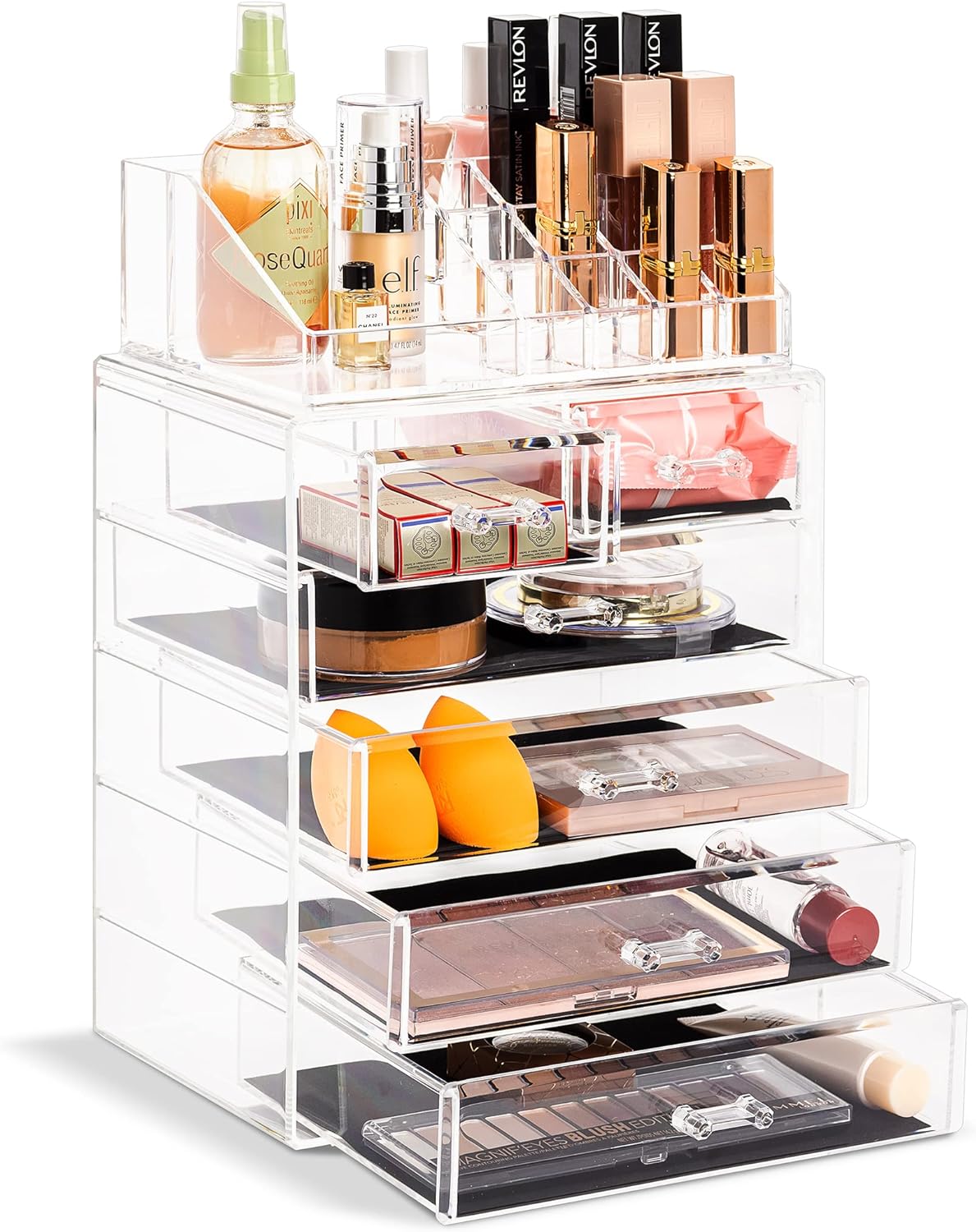 Acrylic Makeup Organizer Set with 6 Drawers for Beauty Storage
