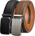 BULLIANT Men Ratchet Belts 2 Pack - Adjustable Micro Fit for Dress 25