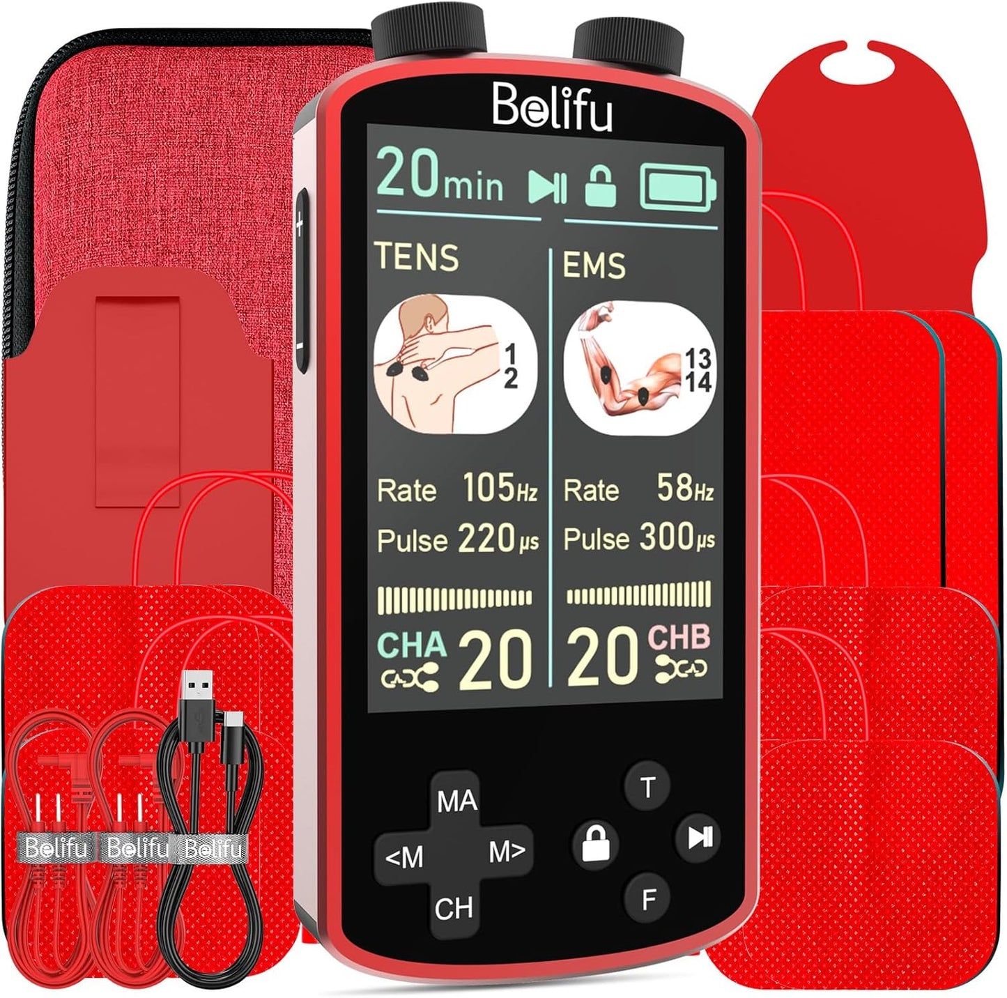 TENS EMS Unit Muscle Stimulator for Pain Relief Therapy