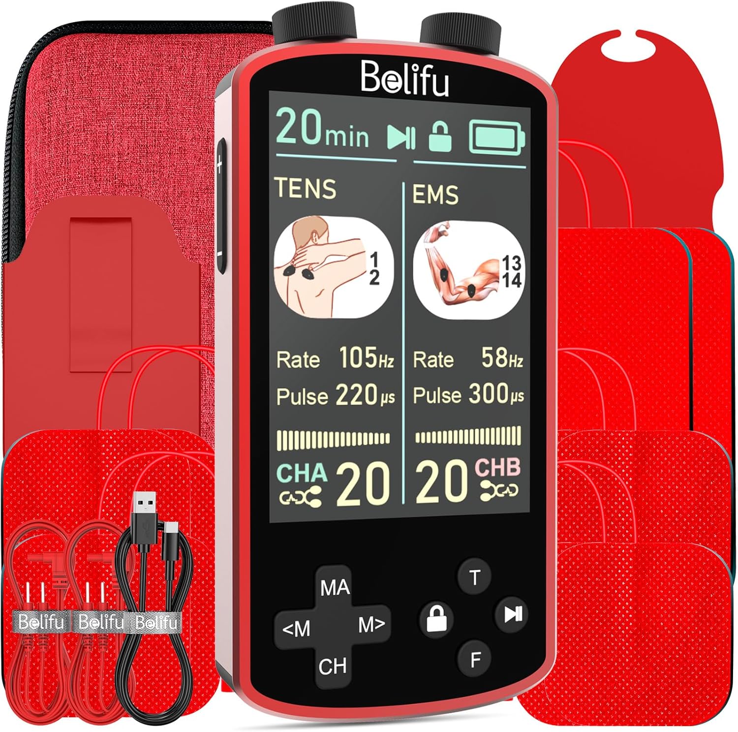 TENS EMS Unit Muscle Stimulator for Pain Relief Therapy