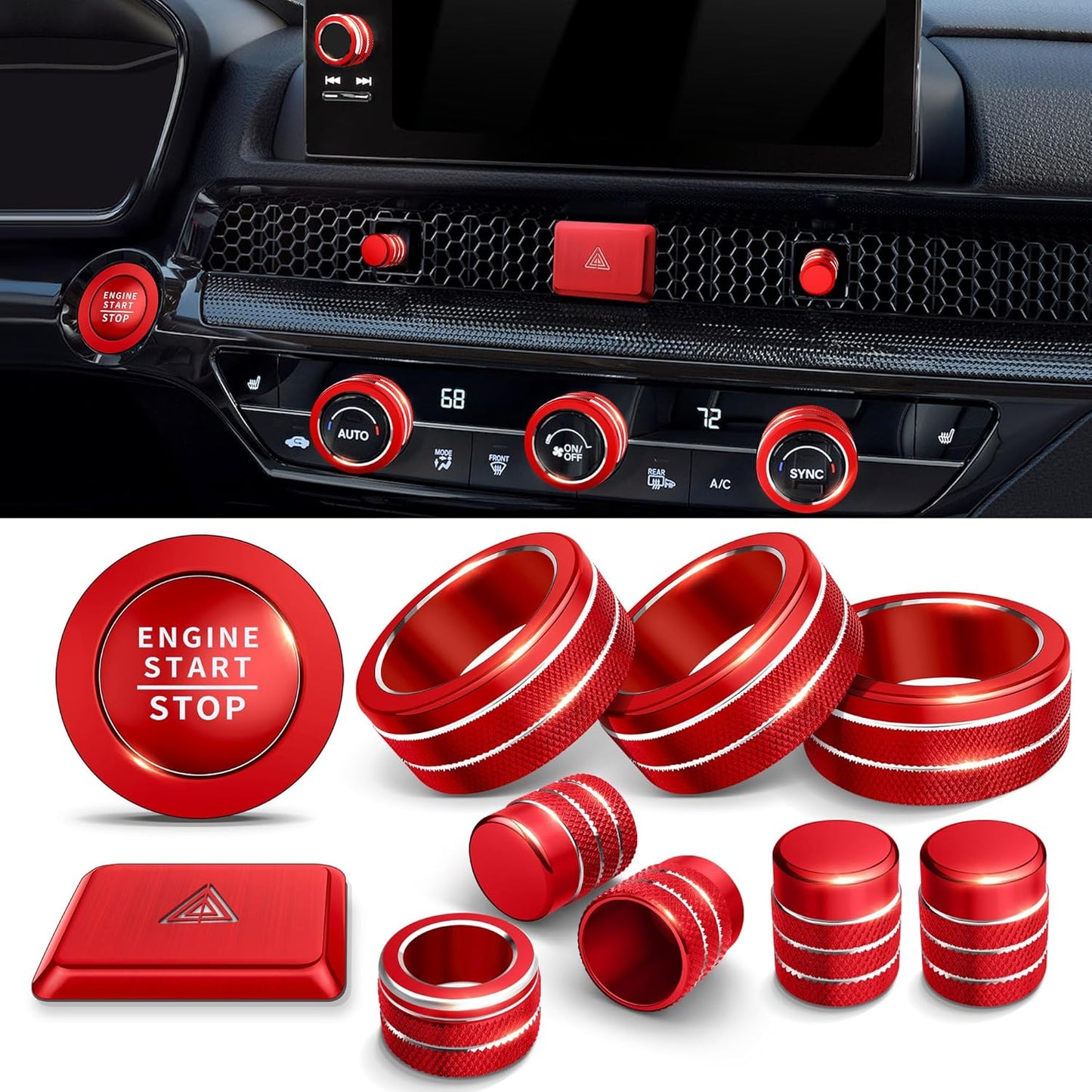 Precision Fit Knob Cover Kit for Honda Civic & CRV Models
