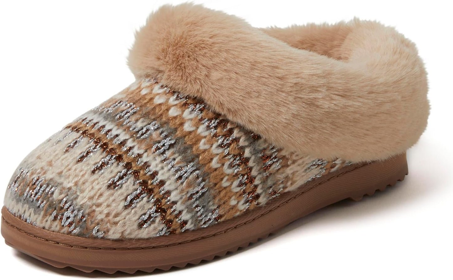 Dearfoams Women's Hannah Chenille Knit Clog Slippers for Comfort