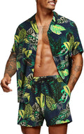 Stylish COOFANDY Men's Matching Hawaiian Outfit for Summer