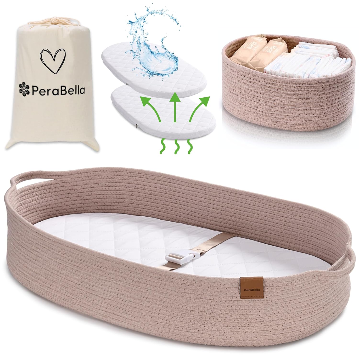 PeraBella XL Baby Changing Basket for Convenient Diaper Changes