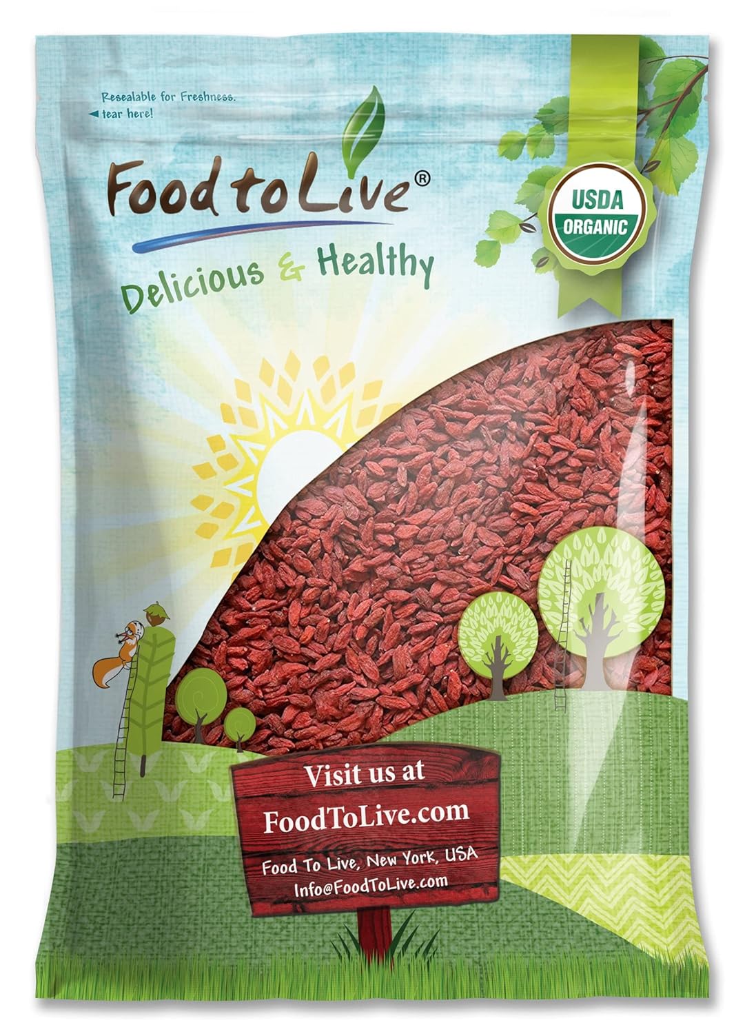 Organic Goji Berries - Non-GMO, Sun-Dried, Vegan Snack Option
