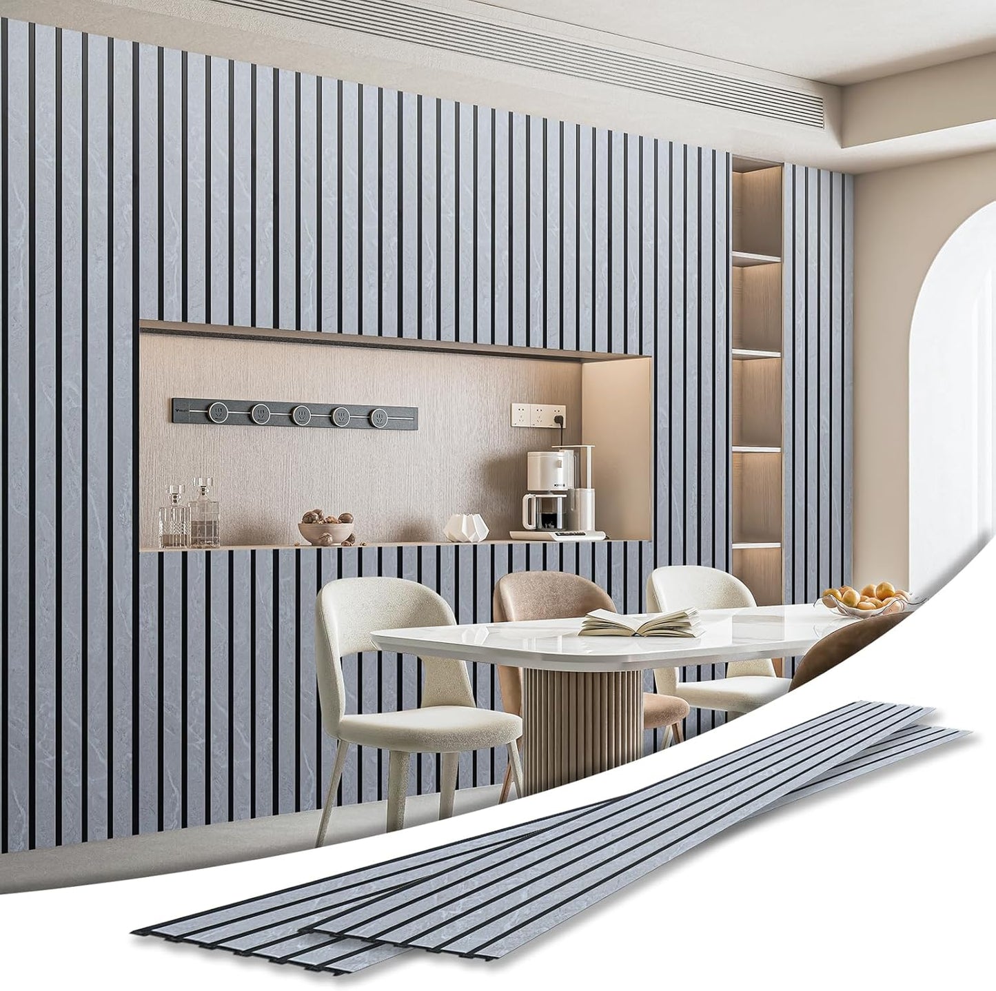Art3d Glue-On Six-Grid Wainscoting Panel for Home Decor