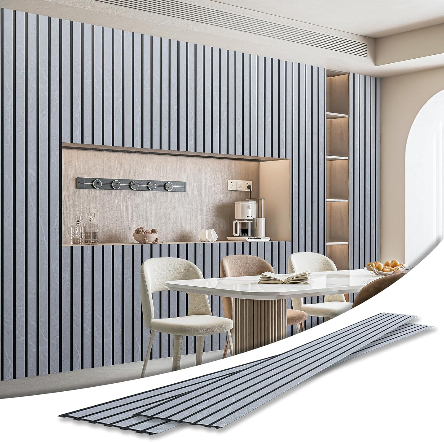 Art3d Glue-On Six-Grid Wainscoting Panel for Home Decor