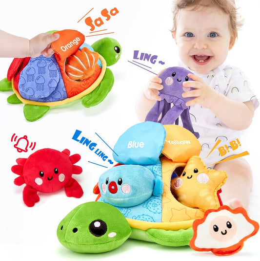 Hahaland Baby Crinkle Sensory Toys - Montessori Stuffed Animals
