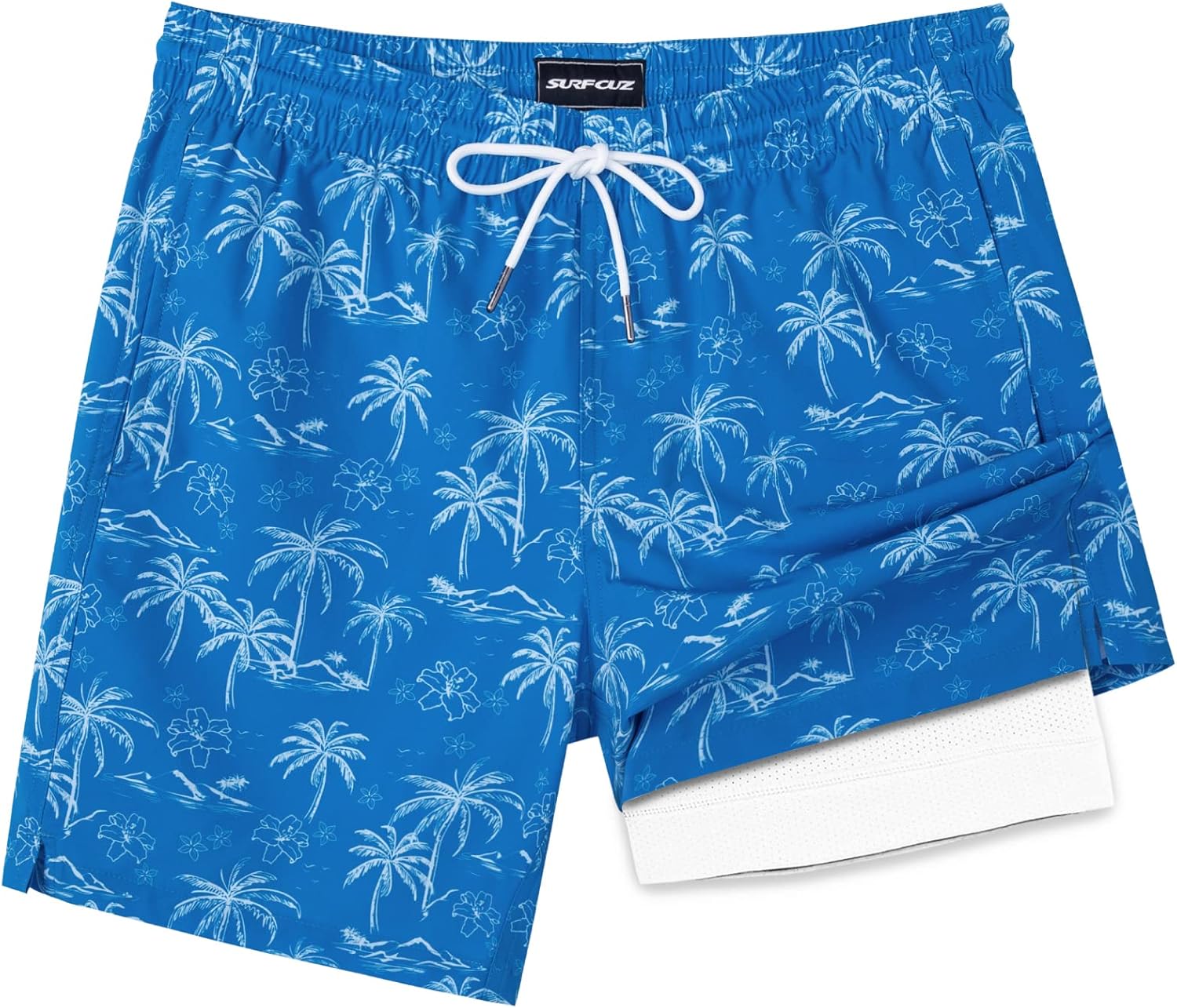 SURF CUZ Mens Swim Trunks with Compression Liner for Comfort