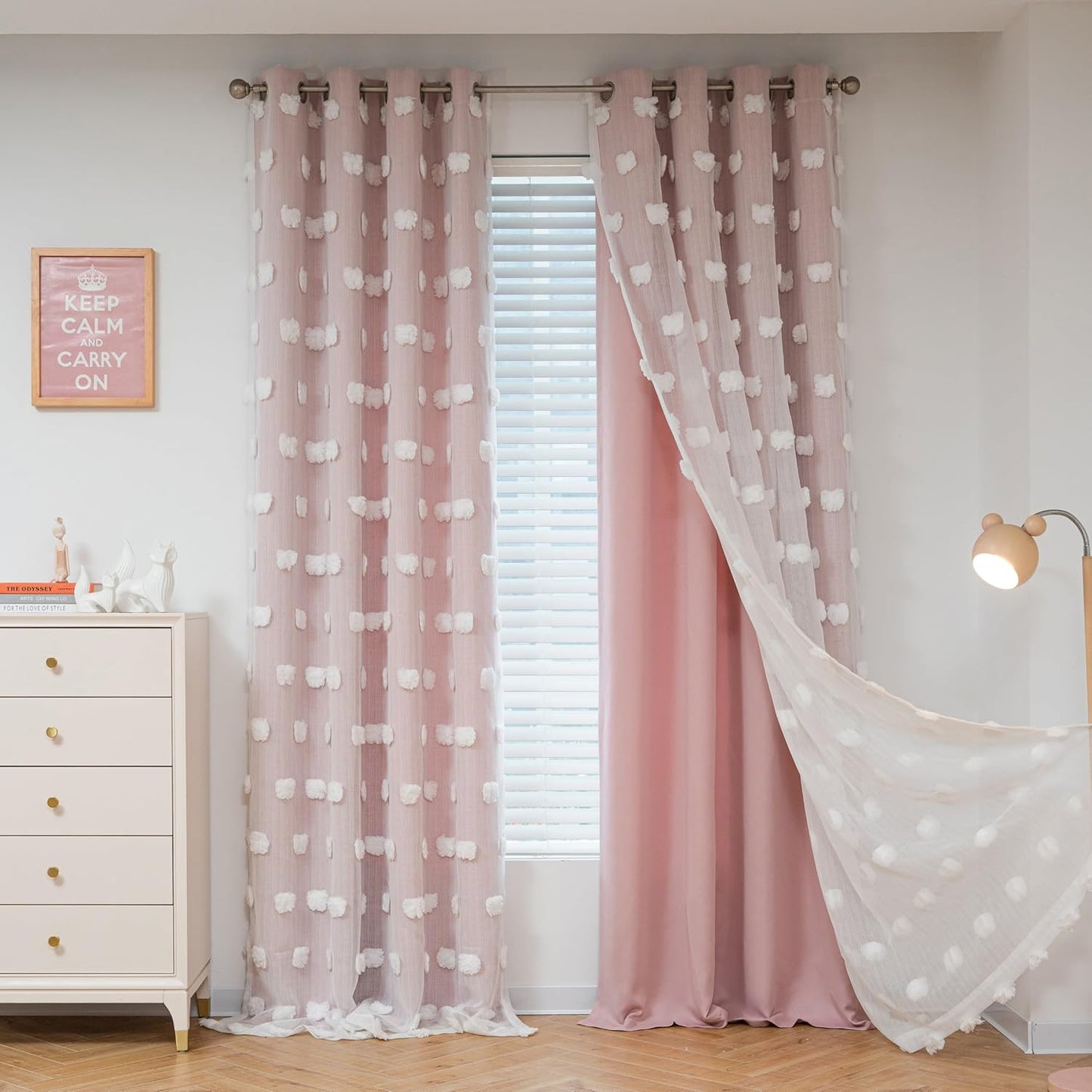 Light Blocking Pink Curtains for Kids Room Decor 95 in Long