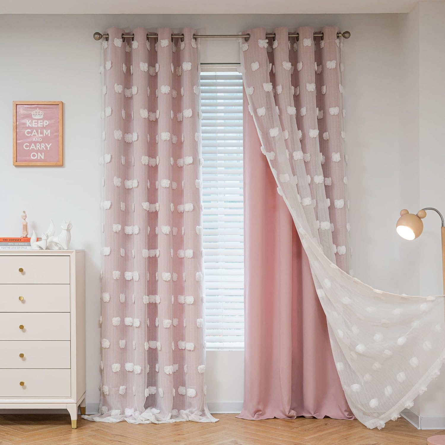 Light Blocking Pink Curtains for Kids Room Decor 95 in Long