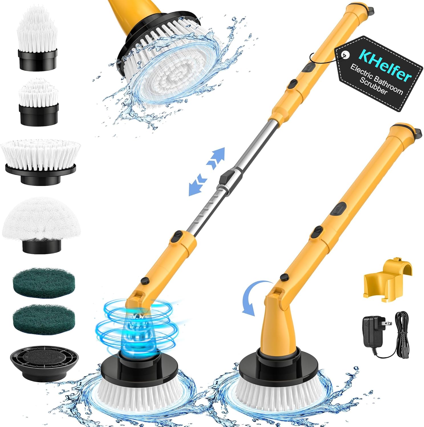 kHelfer Electric Spin Scrubber: Ultimate Bathroom Cleaning Tool