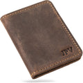 Personalized 100% Leather Bifold Wallet for Men - Slim Chestnut