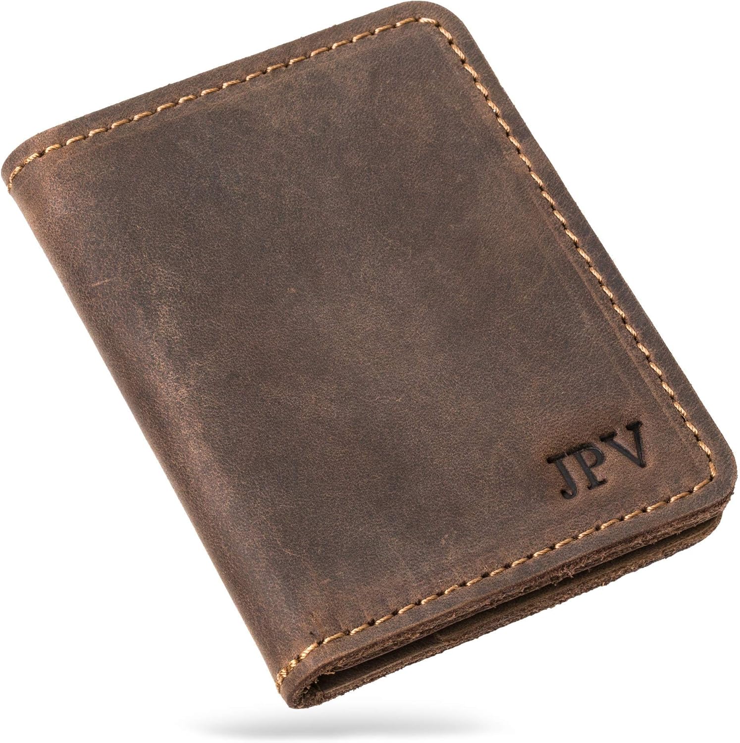 PEGAI Personalized Leather Bifold Wallet for Men - Slim Design