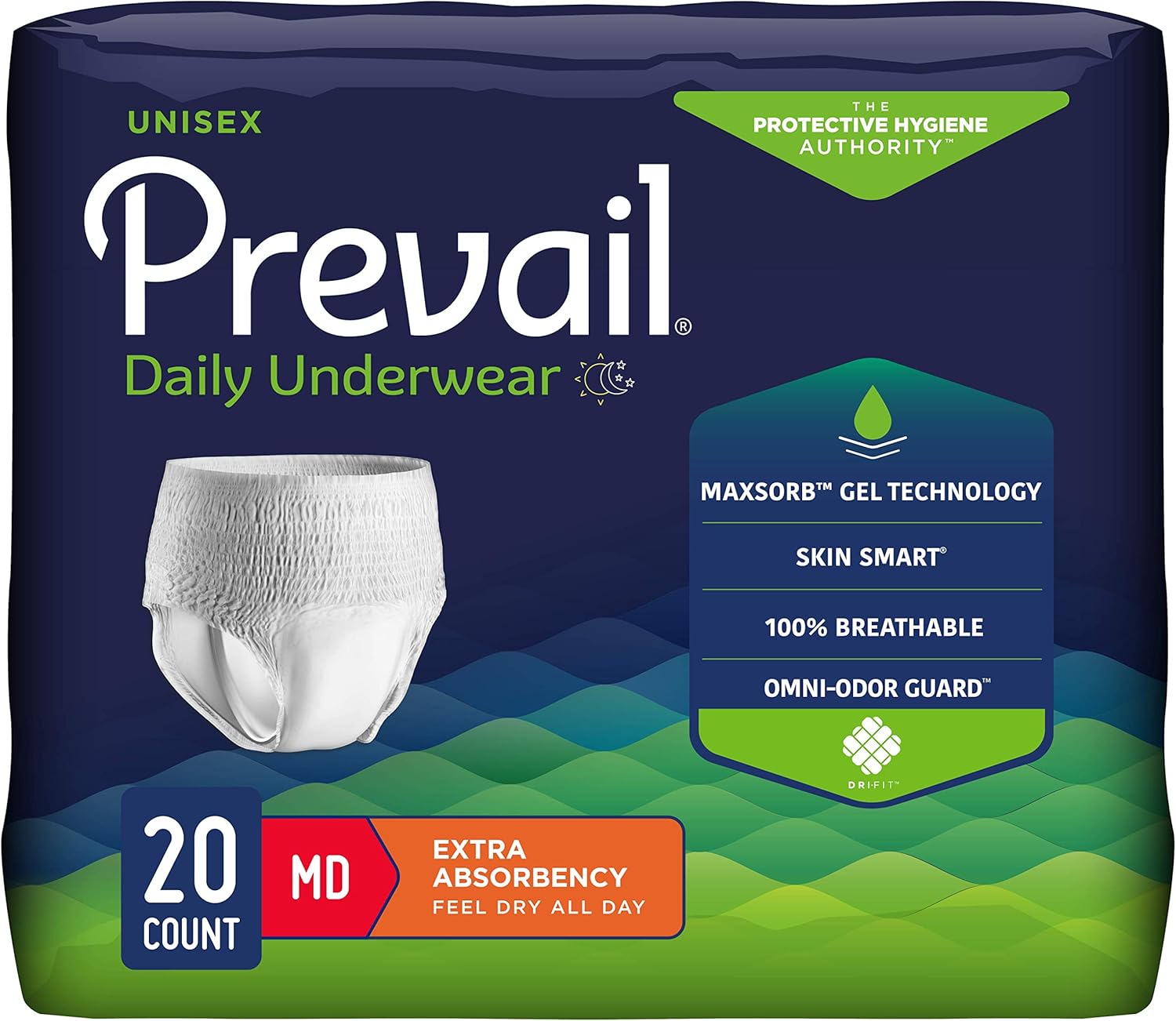Prevail Incontinence Underwear - Maximum Absorbency, 20 ct