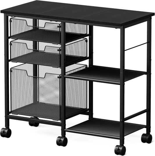 3 Drawers Rolling File Cabinet for Home Office Storage Needs