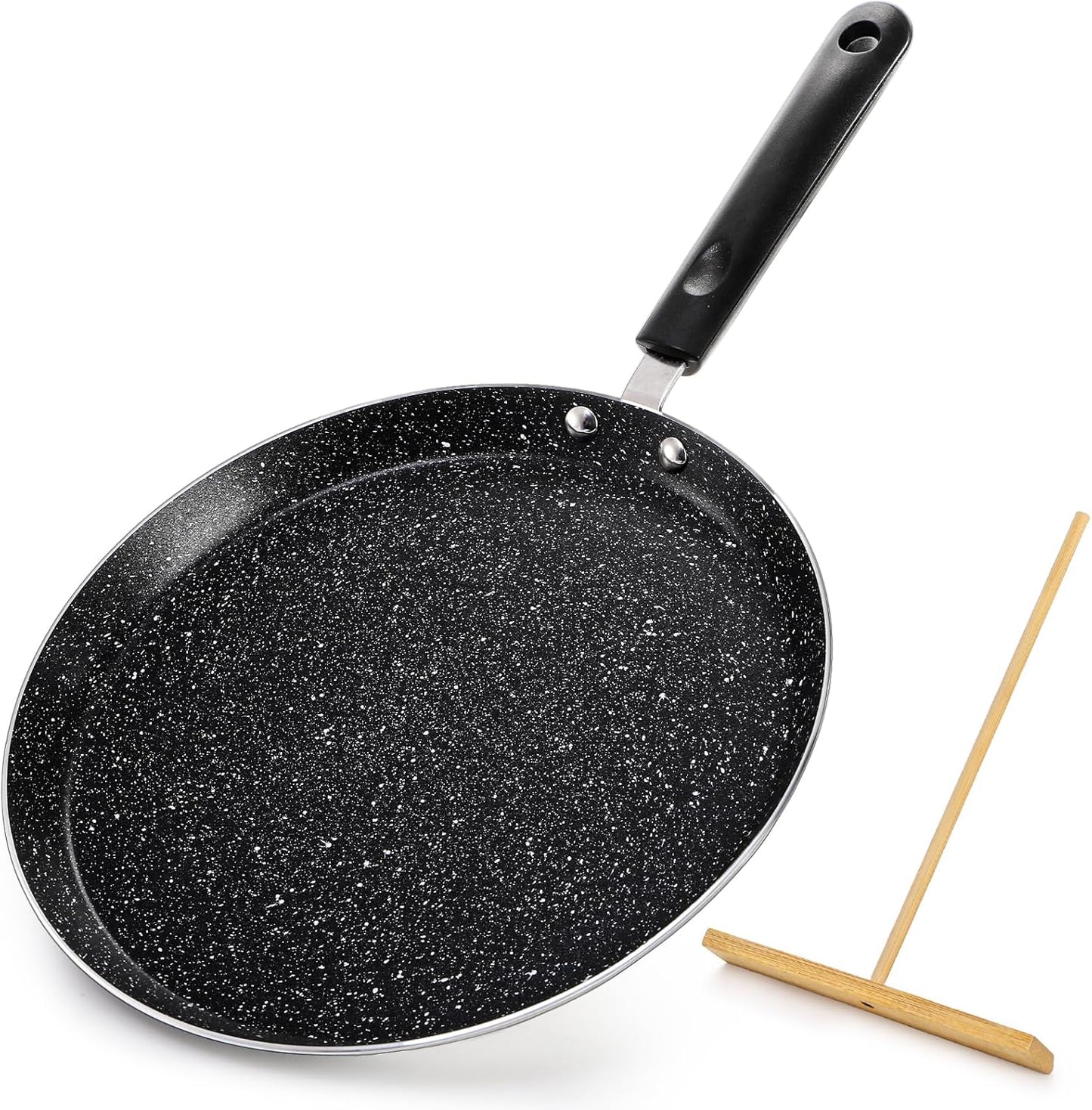 Nonstick 10-Inch Crepe Pan Set with Granite Coating - Induction Compatible