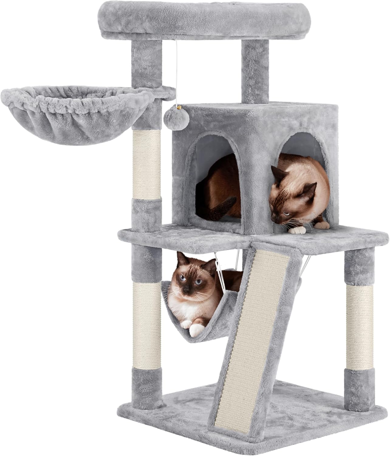 Yaheetech Cat Tree Tower with Hammock and Oversized Platform