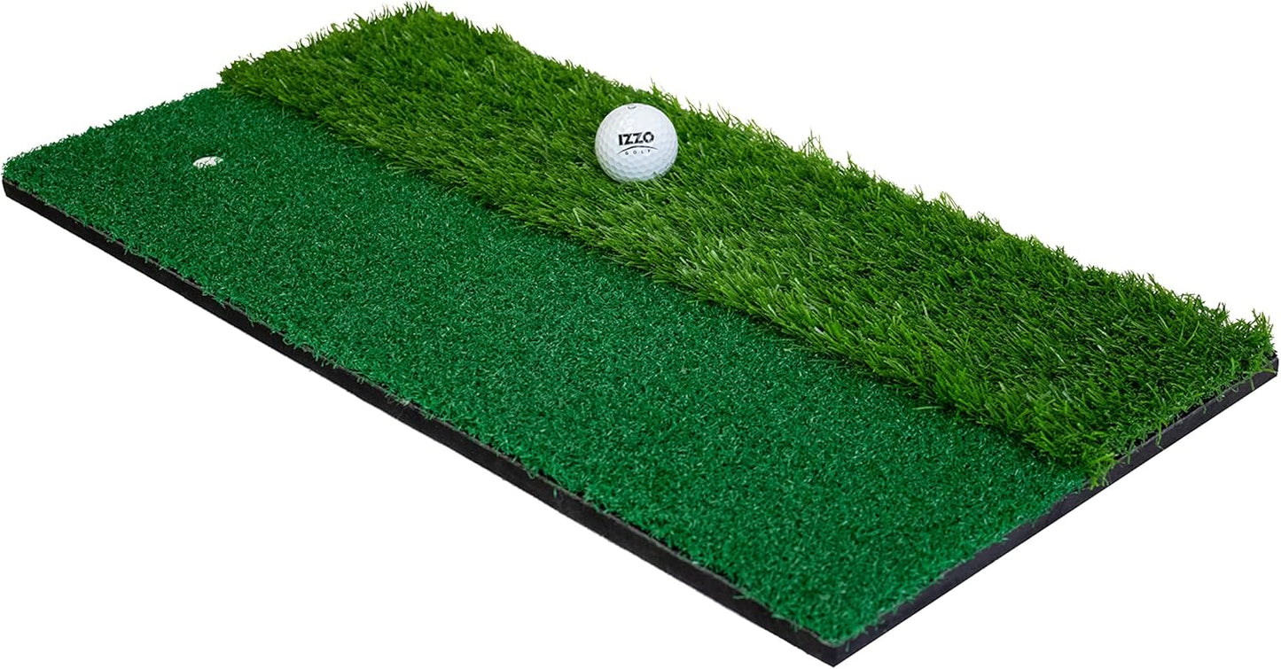 Izzo Golf Dual-Turf Hitting Mat - Rough & Fairway Simulation