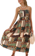 CUPSHE Maxi Dress Ditsy Floral Smocked Summer Sundress - Flowy Beach