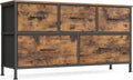 SONGMICS Dresser for Bedroom with 5 Non-Woven Fabric Drawers