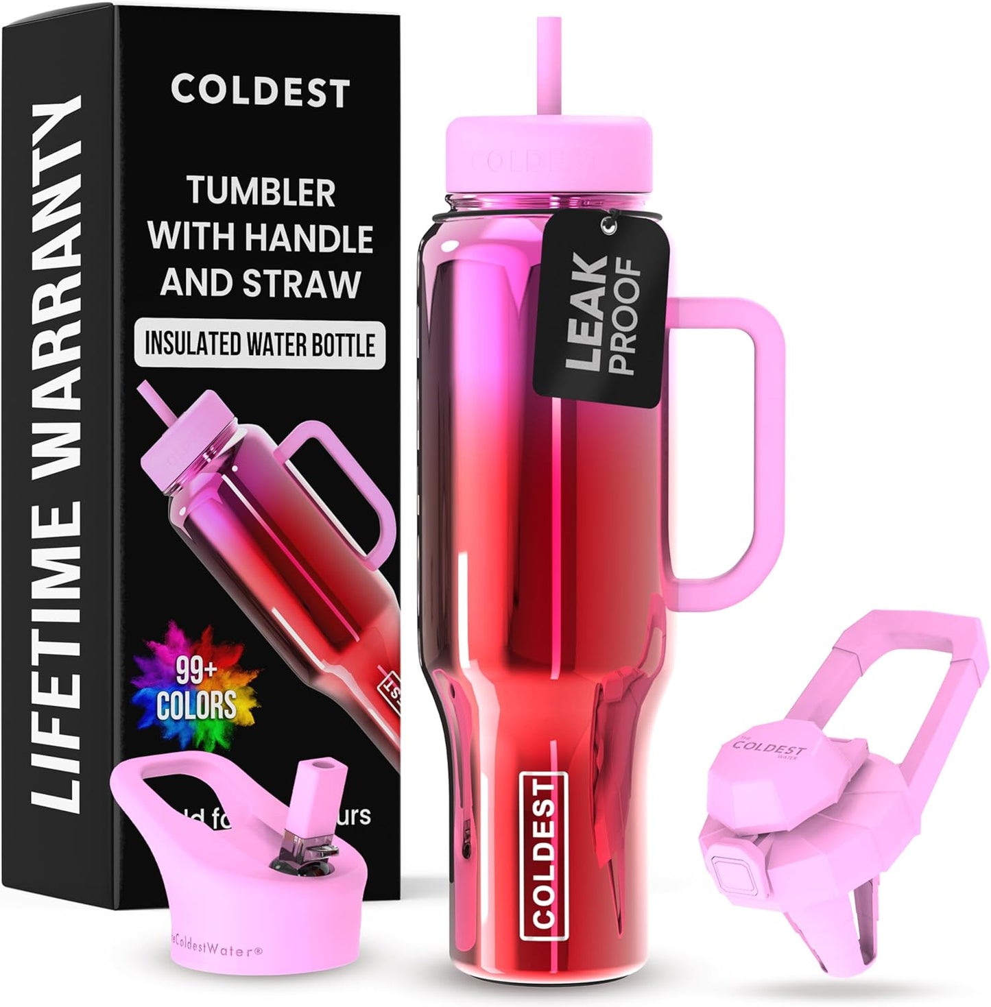 Coldest Tumbler with Handle and Straw - 100% Leak-Proof Design