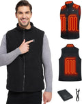 Loowoko Men's Fleece Heated Vest - Lightweight Rechargeable Warmth