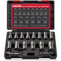 Deep Bolt Extractor Kit 1/2ft Drive Impact Socket Set - 16 Pc