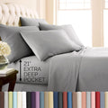 Queen Deep Pocket Sheet Set 21in - Soft Wrinkle Free Grey Sheets